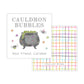 Kids Halloween Tags or Stickers - Cauldron Bubbles