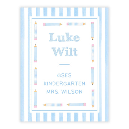 PRINTABLE Binder Cover - Pencils (Blue)