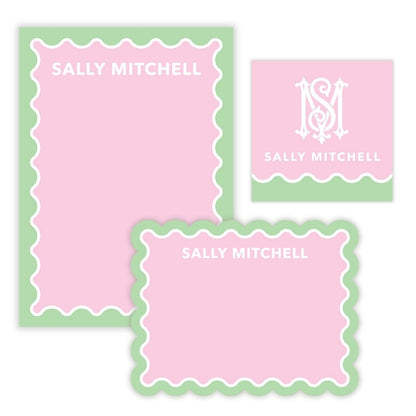 Scalloped Personalized Stationery Gift Set (Custom Bundle)