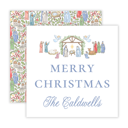 Christmas Tags or Stickers - Festive Nativity