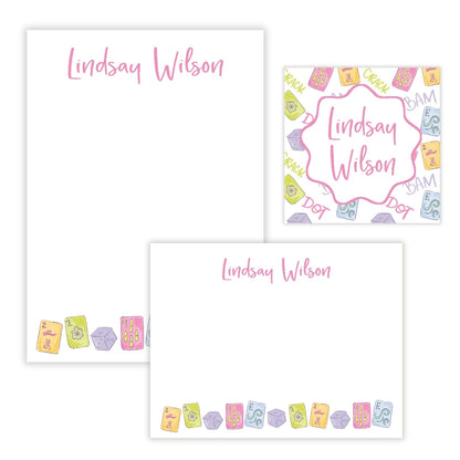 Mahjong Personalized Stationery Gift Set (Custom Bundle)