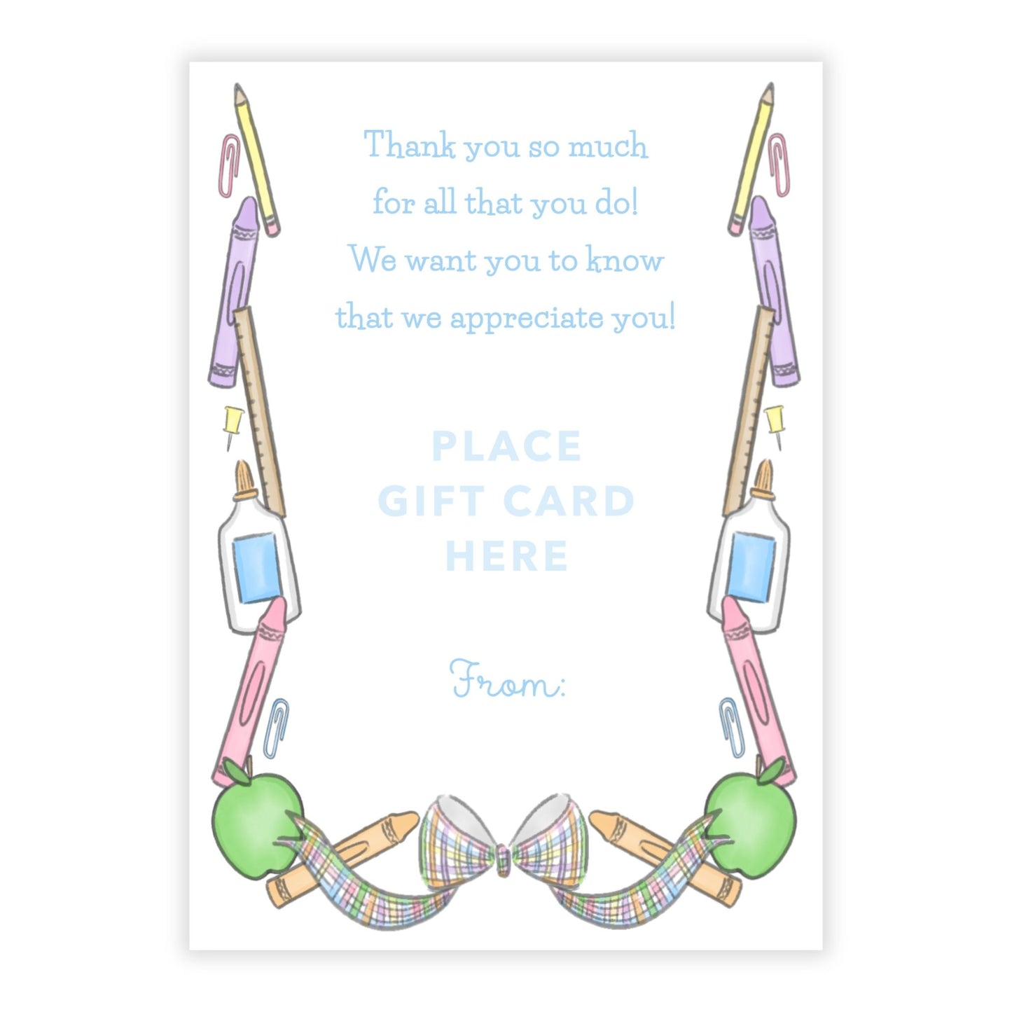 Gift Card Holder - School Supply Crest - READY TO SHIP
