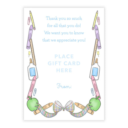 Gift Card Holder - School Supply Crest - READY TO SHIP