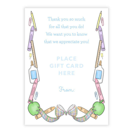 Gift Card Holder - School Supply Crest - READY TO SHIP