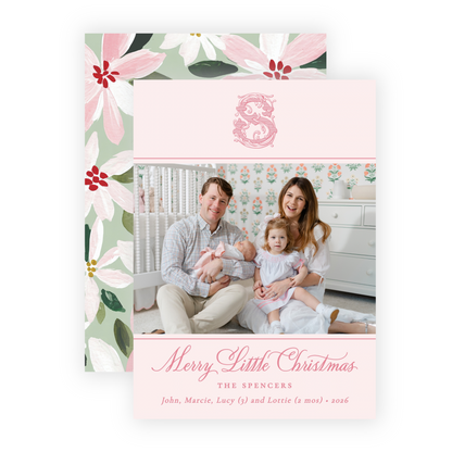 Christmas Photo Card - Blushing Poinsettias 4