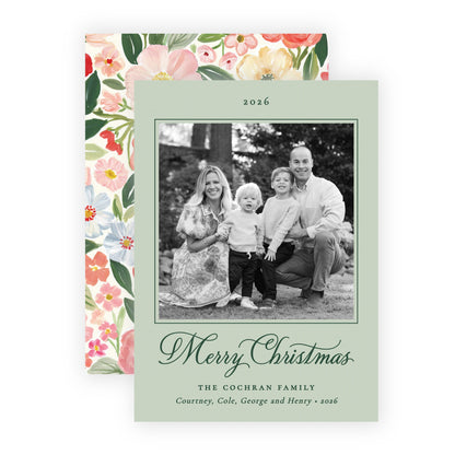 Christmas Photo Card - Merry Blooms 1