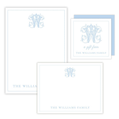 Vintage Vine Monogram Personalized Stationery Gift Set (Custom Bundle)
