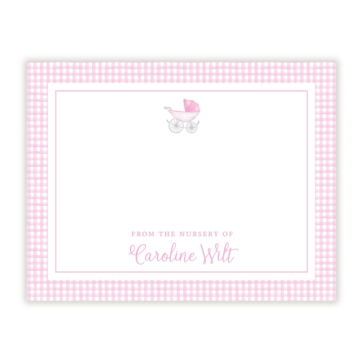 Personalized Baby Carriage Stationery (Pink)