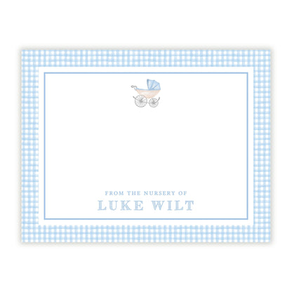 Personalized Baby Carriage Stationery (Blue)