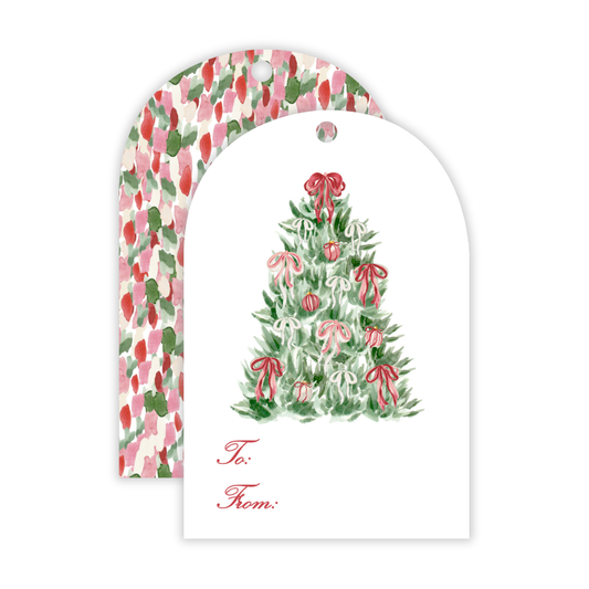 Holiday Gift Tags - Tied with a Bow Tree - Arch Hang Tags