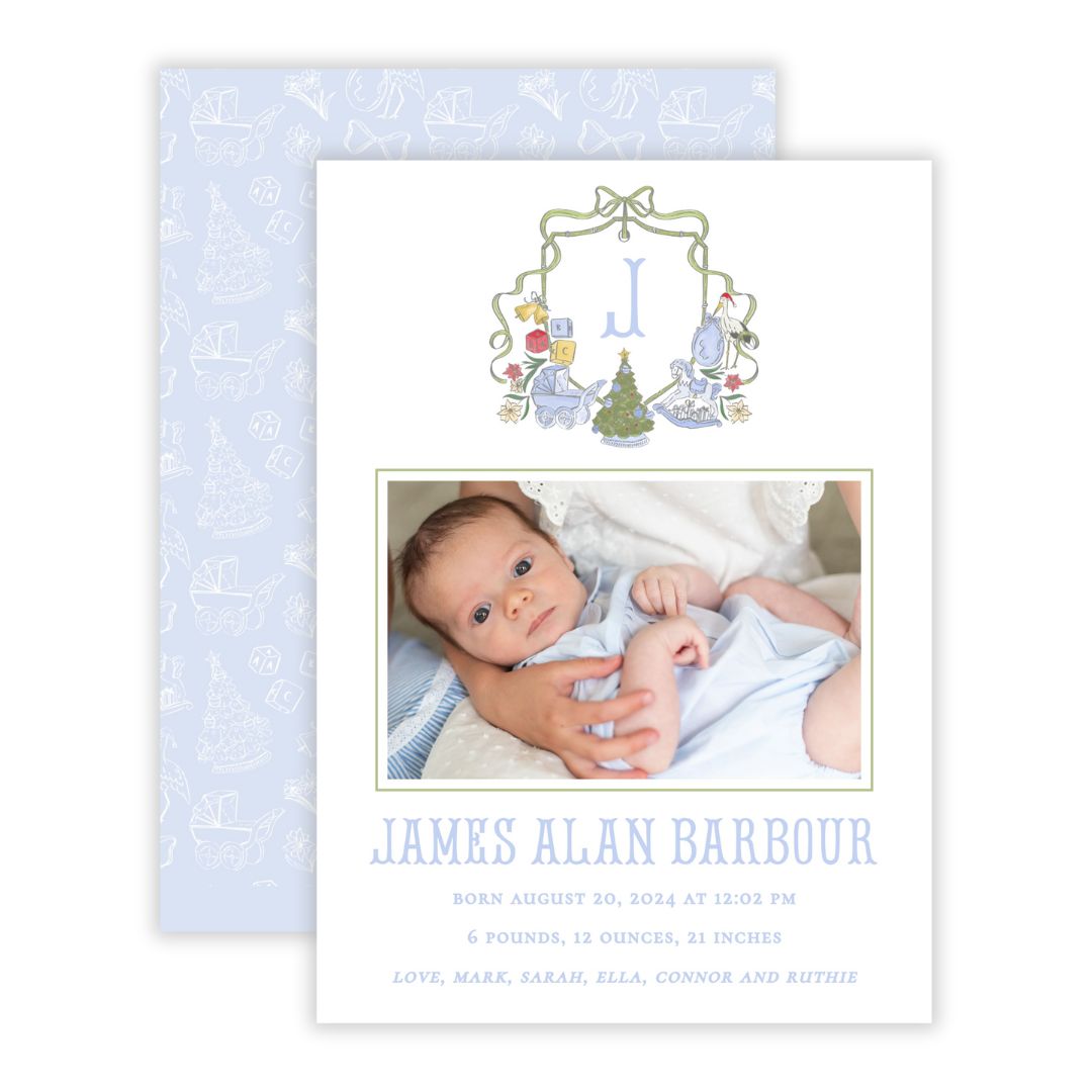 Christmas Photo Card - Special Delivery, Blue (Landscape Photo)
