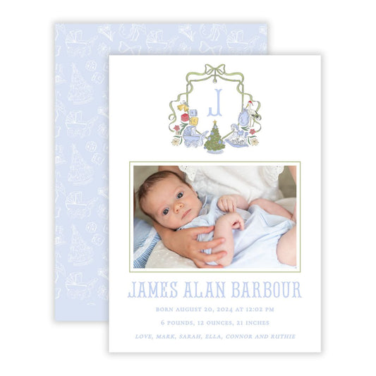 Christmas Photo Card - Special Delivery, Blue (Landscape Photo)