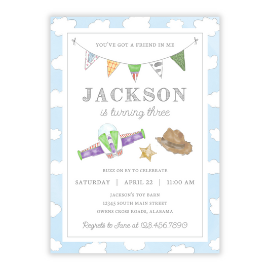 Toy Birthday Party Invitations - Boy