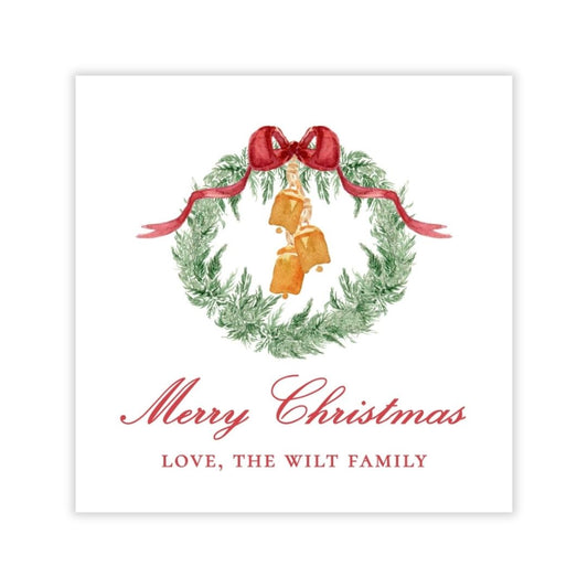Holiday Gift Tags or Stickers - Traditional Glam, Wreath