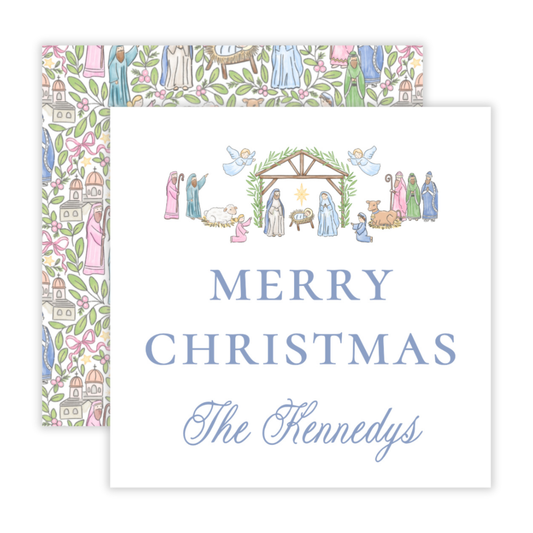 Christmas Tags or Stickers - Festive Nativity (Pastel)