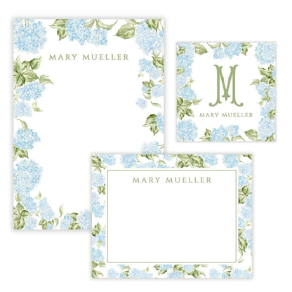 Holly's Hydrangeas Personalized Stationery Gift Set (Custom Bundle)