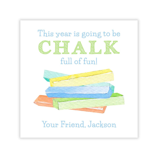 Back to School Gift Tag - Chalk, Blue