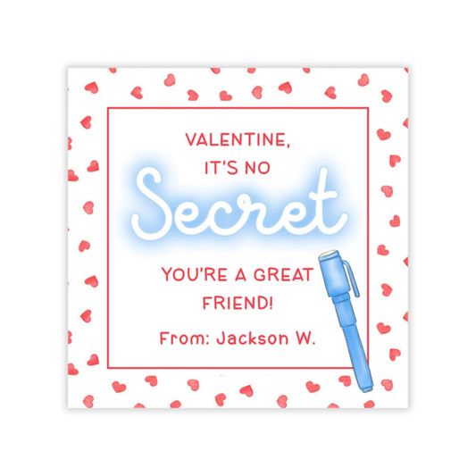 Invisible Ink Valentine (Red)