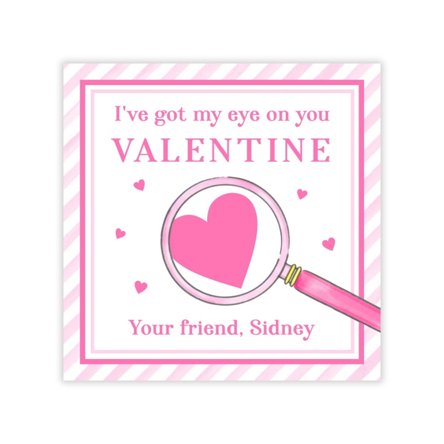 Magnifying Glass Valentine (Pink)