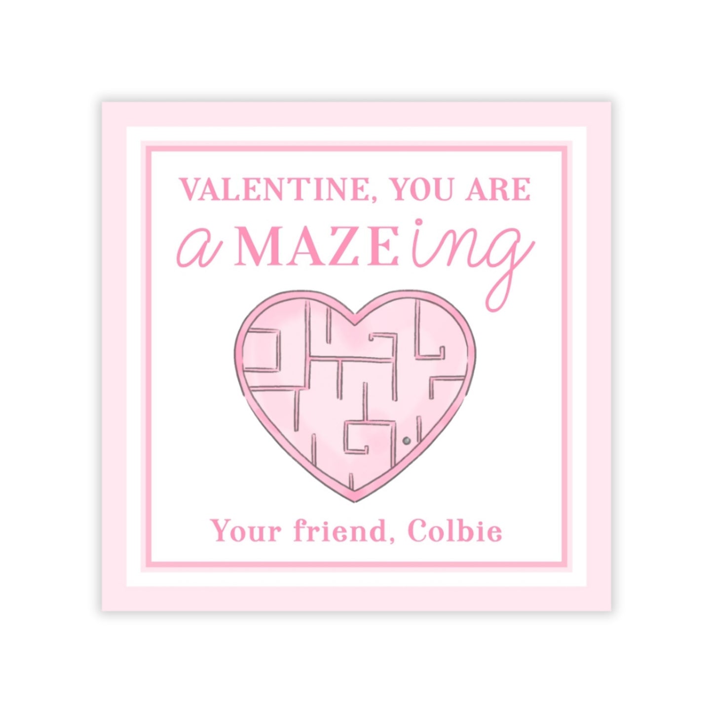 Heart Maze Valentine (Pink)