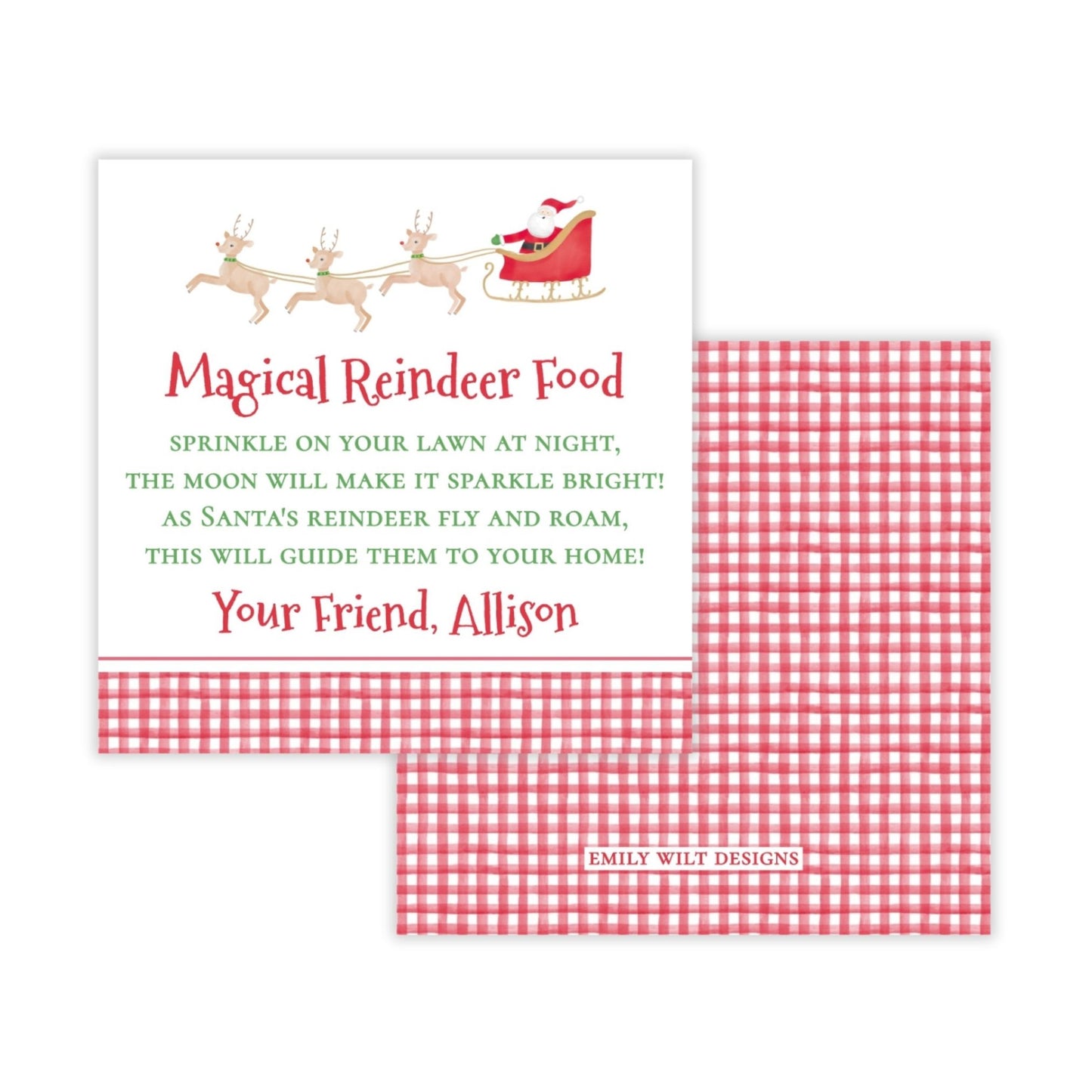 Holiday Gift Tags or Stickers for Kids - Reindeer Food
