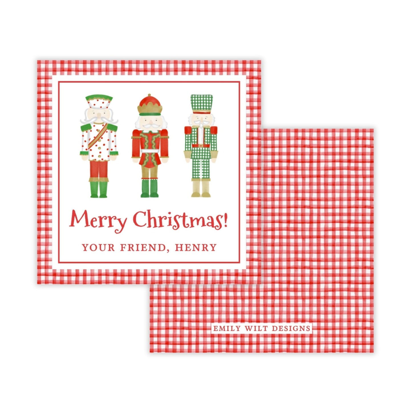 Holiday Gift Tags or Stickers for Kids - Nutcrackers (Red)