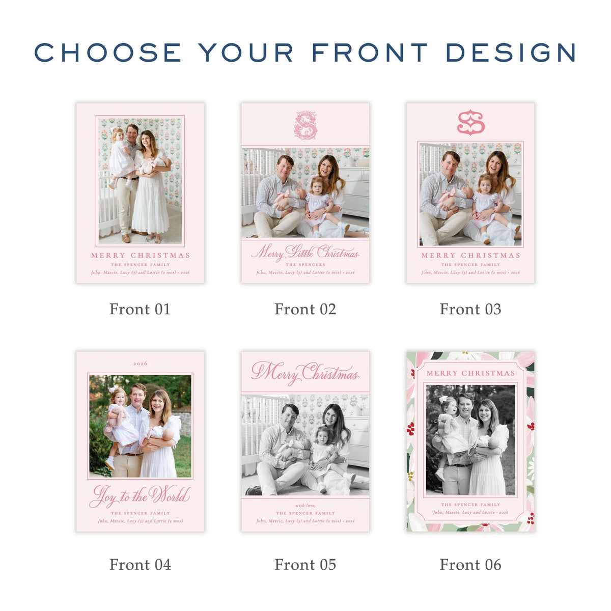 Christmas Photo Card - Blushing Poinsettias 4