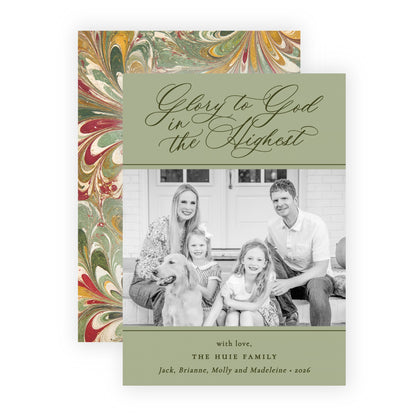 Christmas Photo Card - Marbled Christmas 4