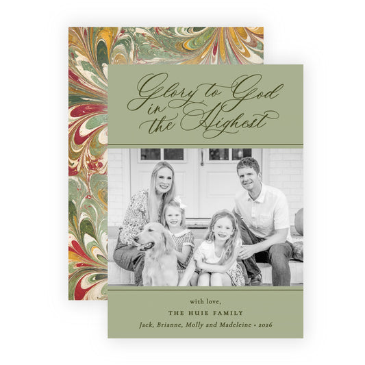 Christmas Photo Card - Marbled Christmas 1