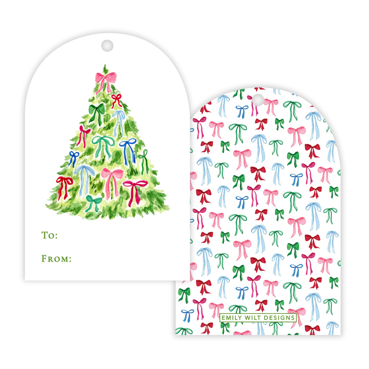 Holiday Gift Tags - Decked with Bows - Arch Hang Tags