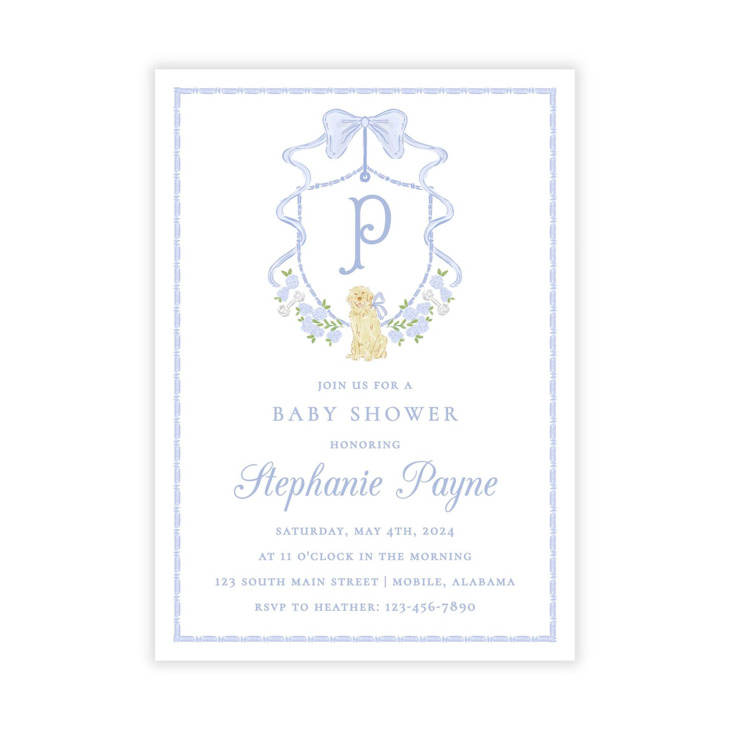 Golden Retriever Baby Shower Invitations
