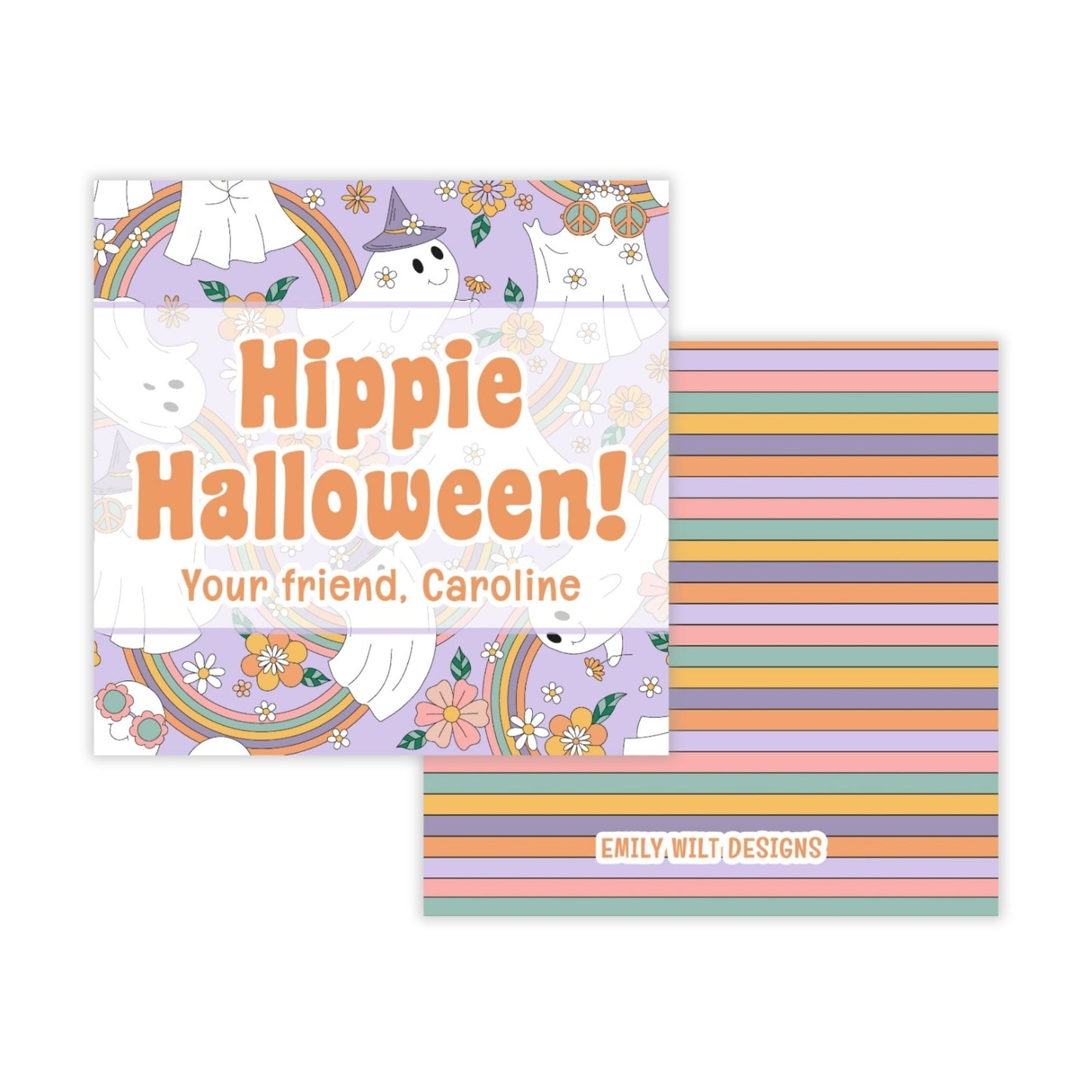 Kids Halloween Tags or Stickers - Hippie Halloween