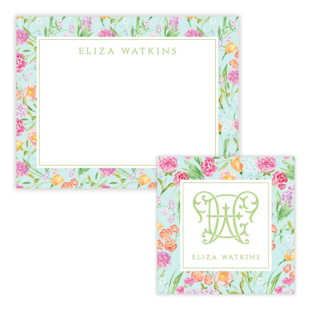 Genevieve's Garden Frame Mint Mother’s Day Stationery Gift Set (Custom Bundle)