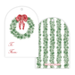 Holiday Gift Tags - Tied with a Bow Wreath - Arch Hang Tags