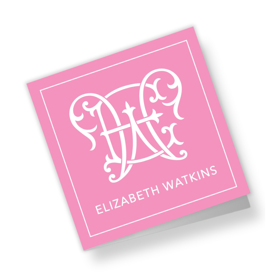 Monogram Couture Personalized Folded Gift Tags with Envelopes