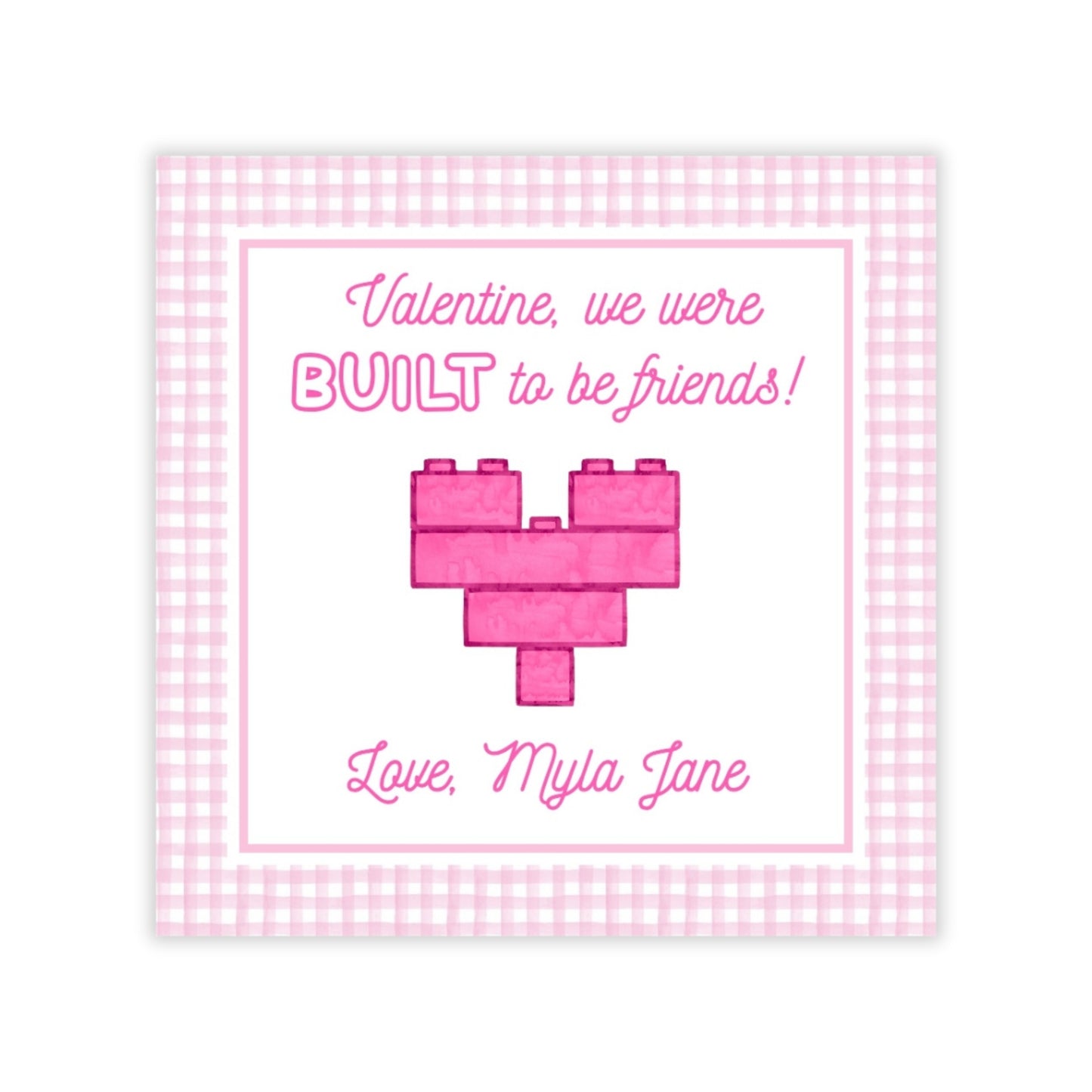 Building Brick Valentine (Pink)