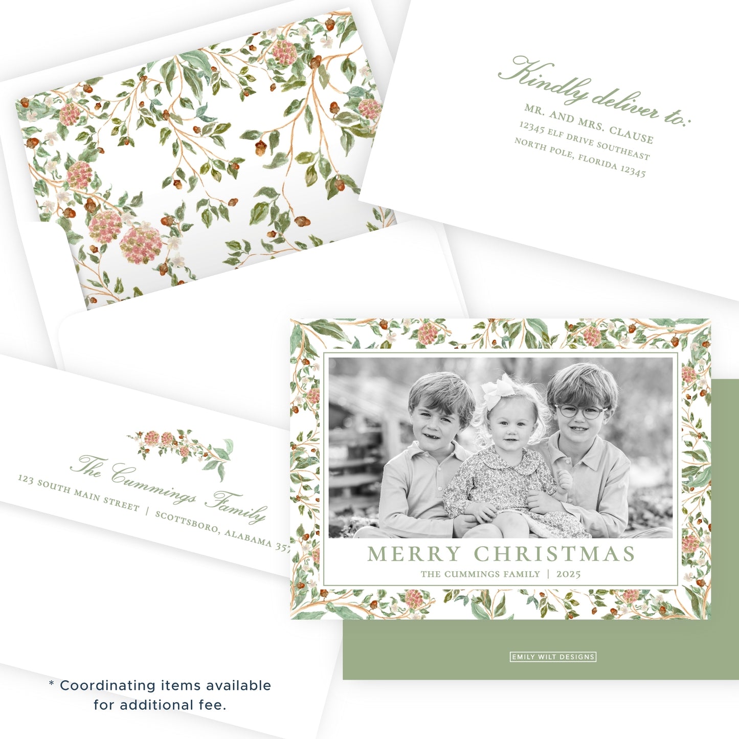 Christmas Photo Card - Winter Chinoiserie (Landscape)