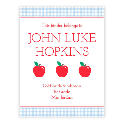 PRINTABLE Binder Cover - Apples (Blue)