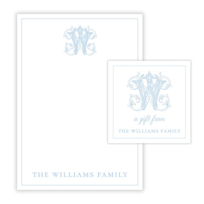 Vintage Vine Monogram Personalized Stationery Gift Set (Custom Bundle)