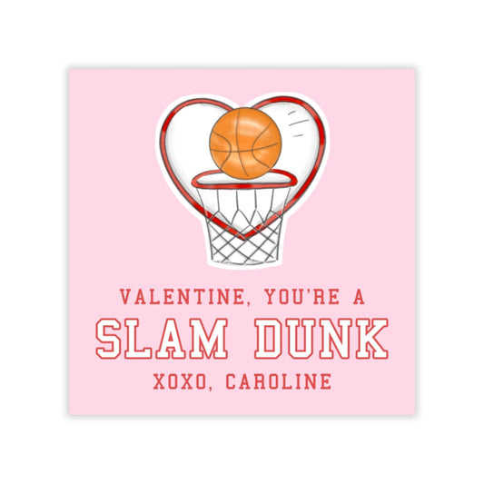 Basketball Valentine, Slam Dunk (Pink)