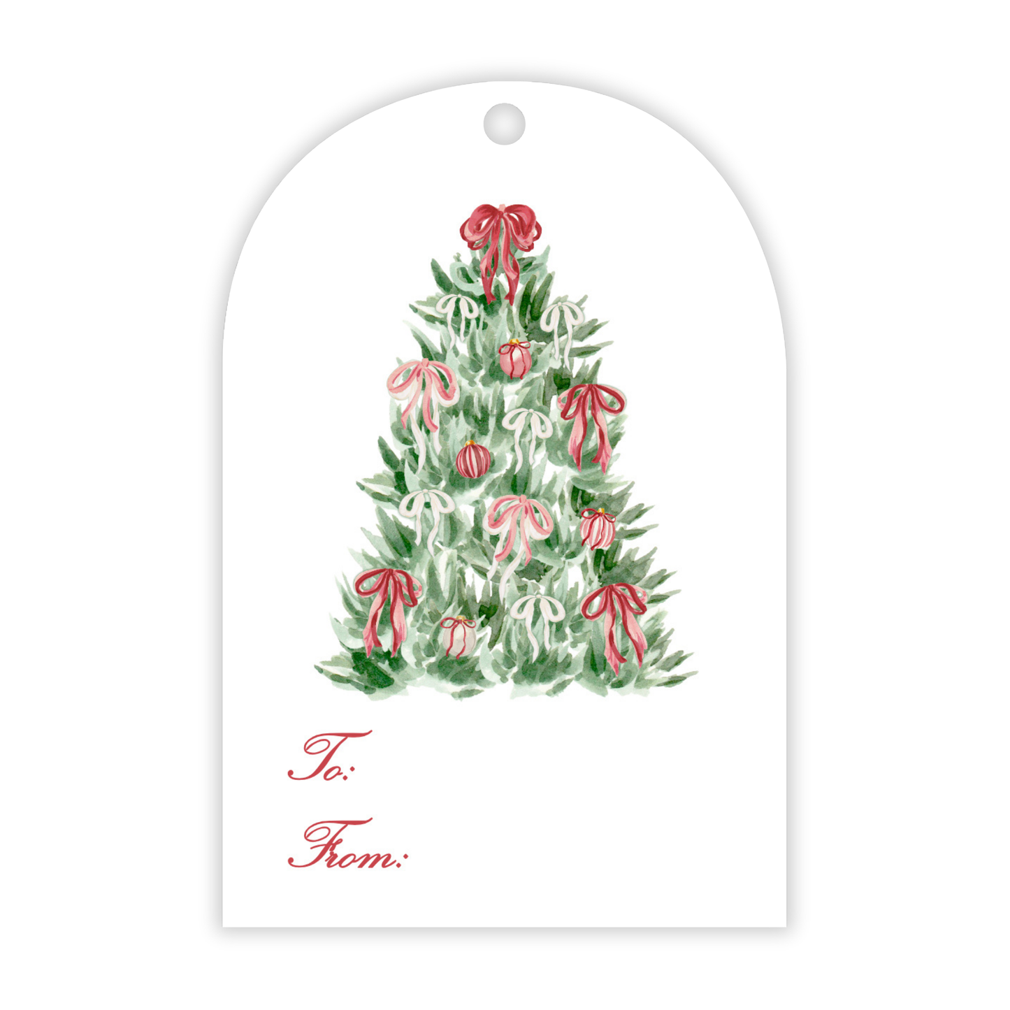Holiday Gift Tags - Tied with a Bow Tree - Arch Hang Tags