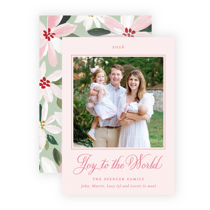 Christmas Photo Card - Blushing Poinsettias 4
