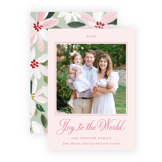 Christmas Photo Card - Blushing Poinsettias 4