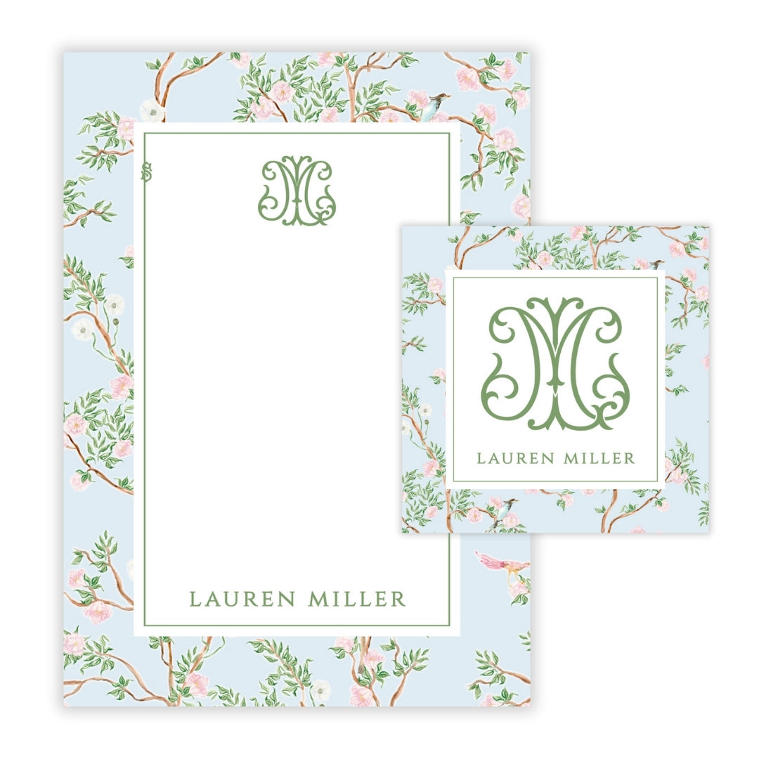 Spring Chinoiserie Blue Floral Mother’s Day Stationery Gift Set (Custom Bundle)