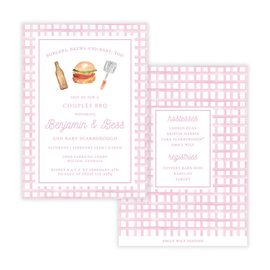 BBQ Baby Shower Invitations - Pink