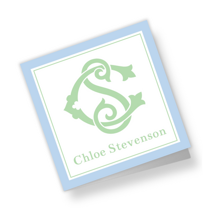 Monogram Chic Personalized Folded Gift Tags with Envelopes