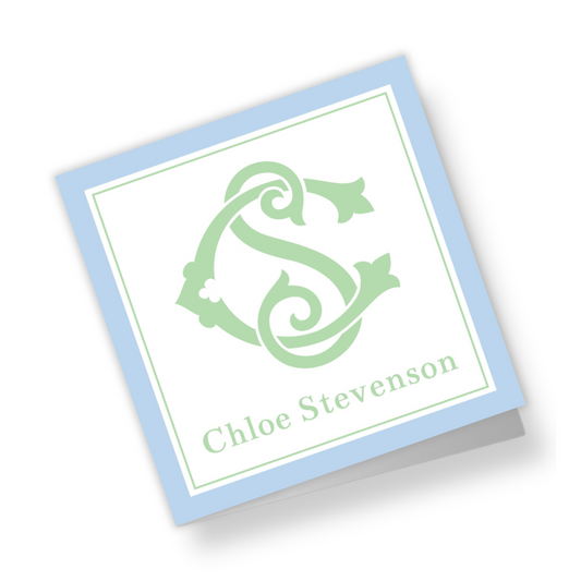 Monogram Chic Personalized Folded Gift Tags with Envelopes
