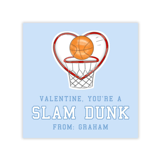 Basketball Valentine, Slam Dunk (Blue)