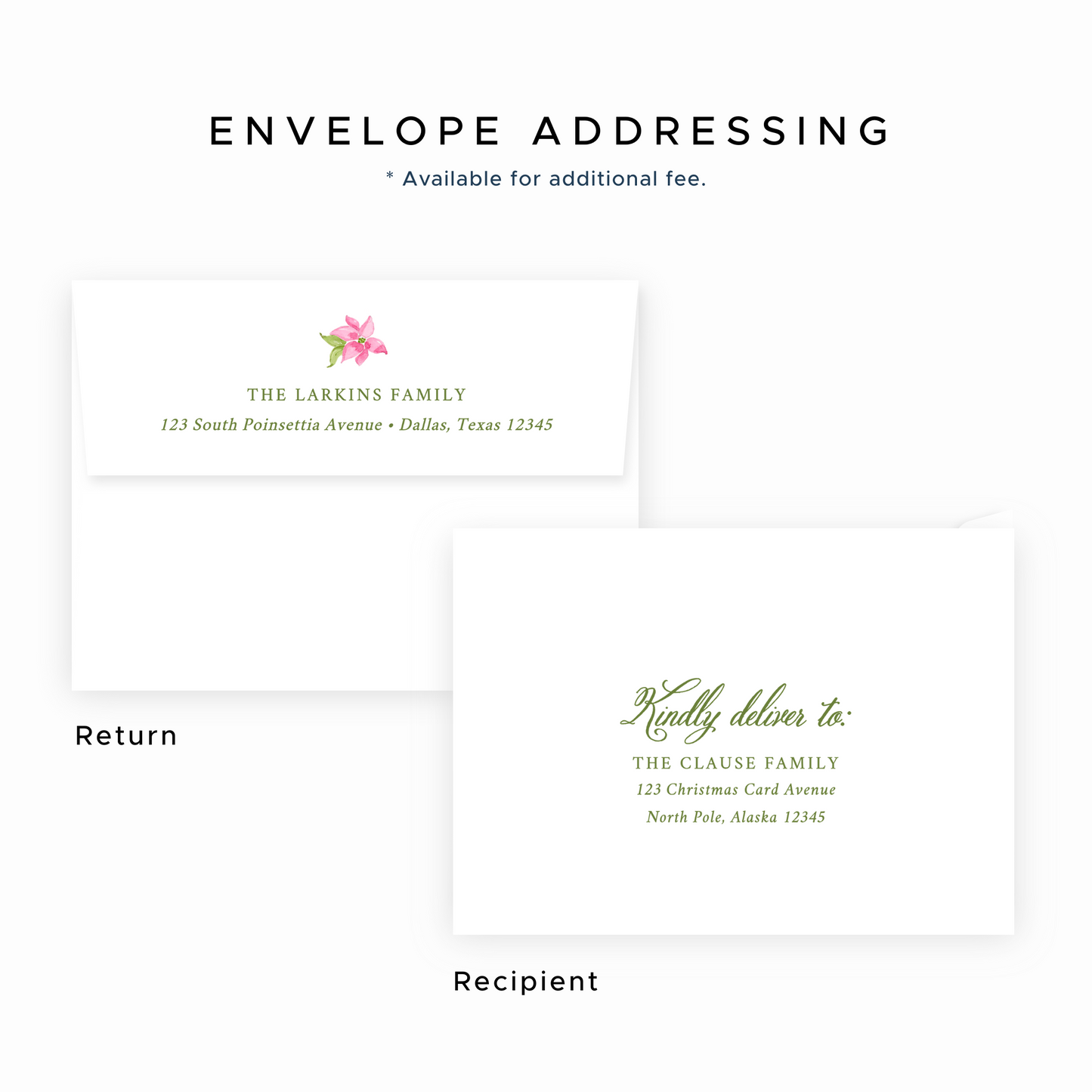 Christmas Photo Card - Poinsettia Garden, Green - Portrait