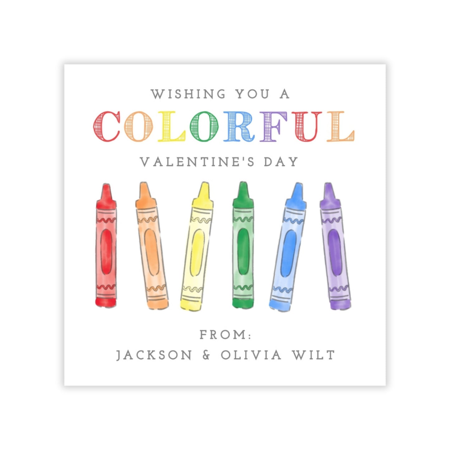 Crayon Valentine (Rainbow)